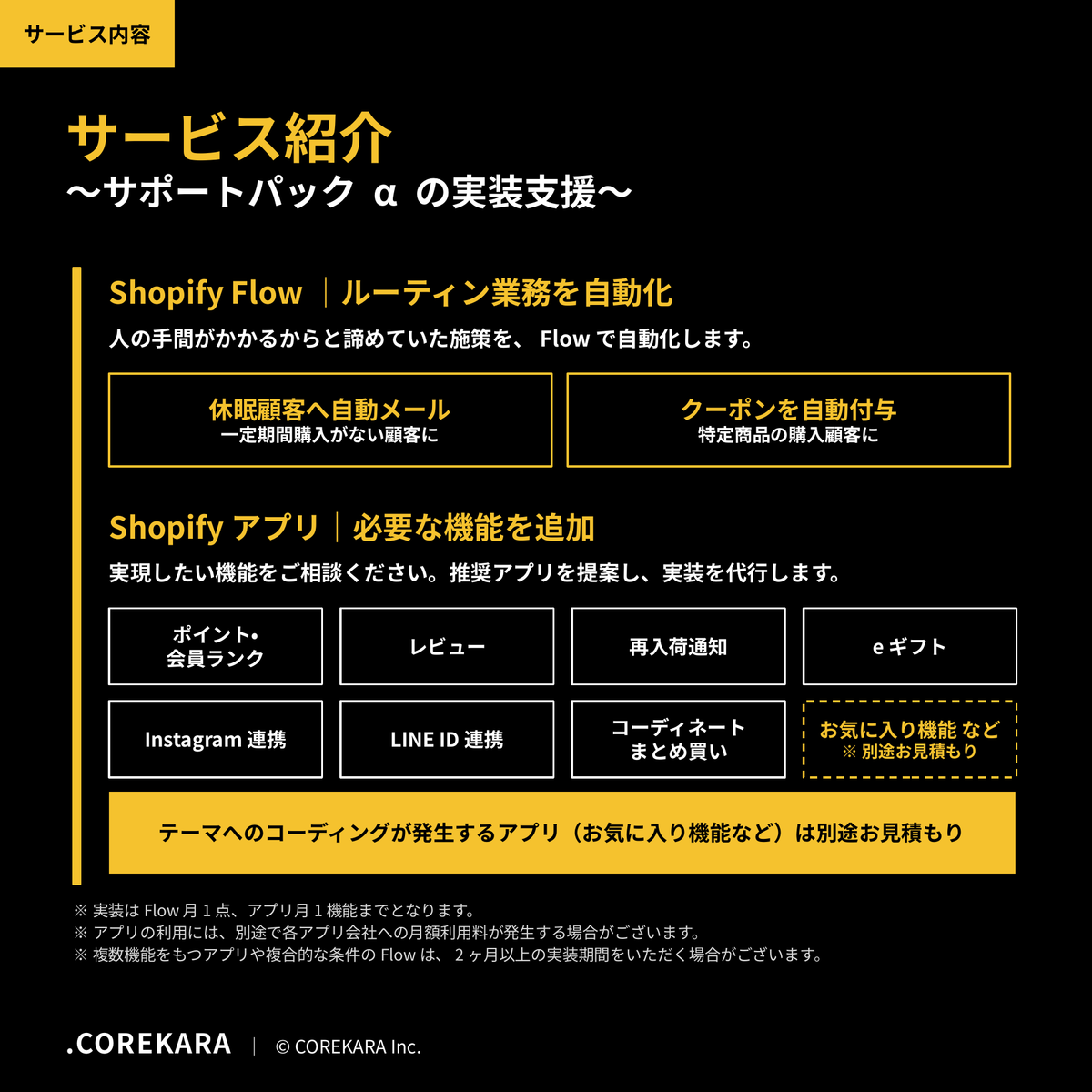サポートパック（shopify）